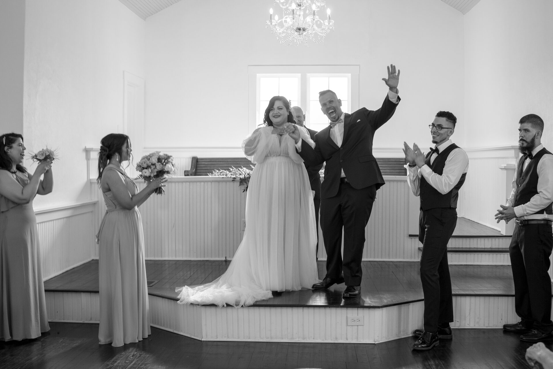 Orlando Florida wedding photographer — just married, Chase Building downtown ceremony